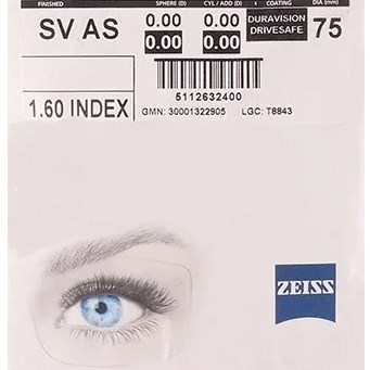 Очковые линзы AS 1.6 ZEISS Single Vision DV DriveSafe UV - фото 3632283