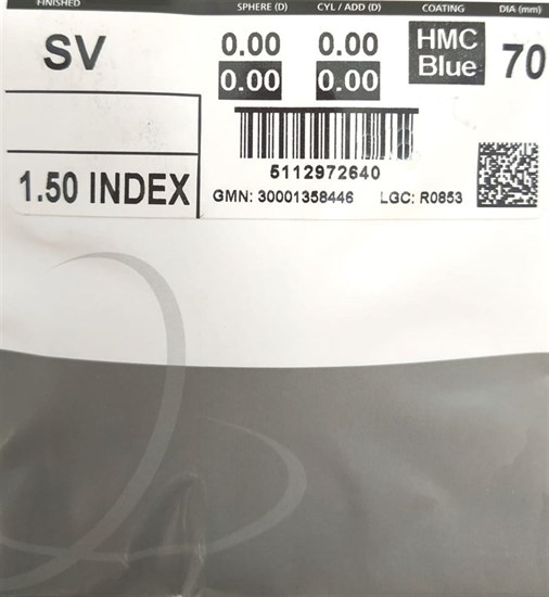 Очковые линзы 1.5 Synchrony Single Vision HMC Blue - фото 6817403