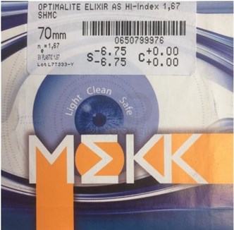 Очковые линзы MEKK 1.67 AS Optima Lite ELIXIR Очковые линзы MEKK 1.67 AS Optima Lite ELIXIR