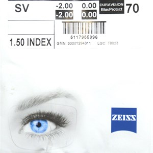 Очковые линзы 1.5 ZEISS Single Vision DV Blue Protect UV - фото 3632256