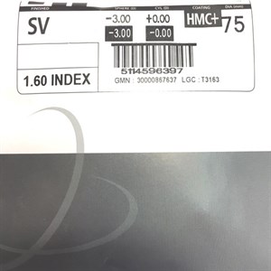 Очковые линзы 1.6 Synchrony Single Vision HMC+ - фото 5653832